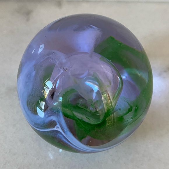 Hand Blown Glass Ball Decor Paperweight - Picture 4 of 7